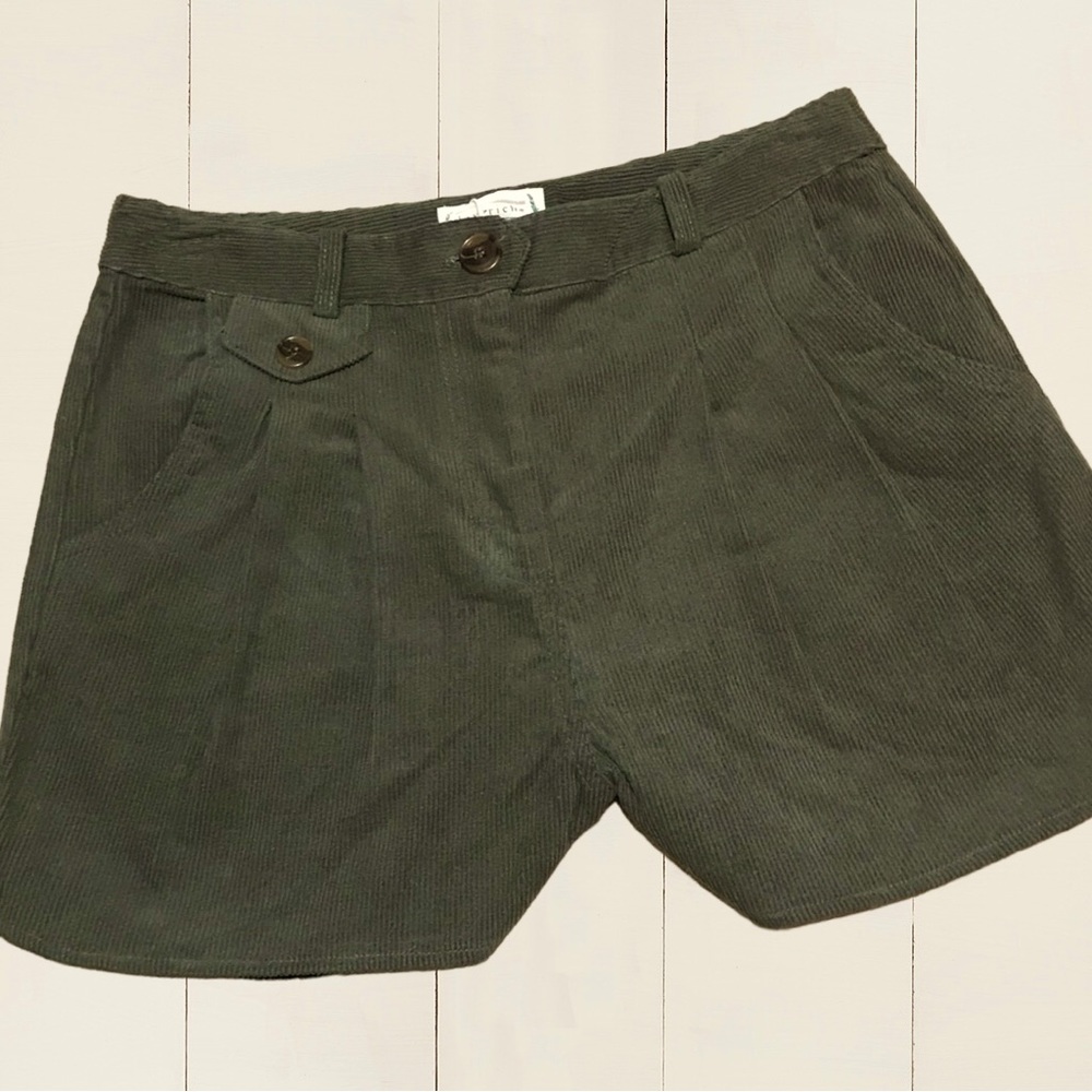 Love Riche High Waisted Pleated Corduroy Shorts